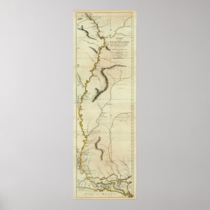 Verlauf des Flusses Mississipi Poster