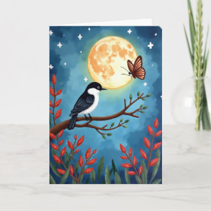Verlauf-Mond-Vogel-Musterkarte Karte