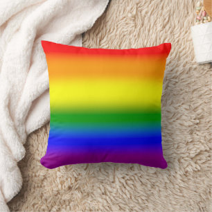 Verlaufende LGBTQ+ Regenbogen-Farbenflagge - Regen Kissen