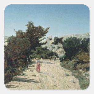 Verlegen Sie de la Gineste, nahe Marseille, 1859 Quadratischer Aufkleber