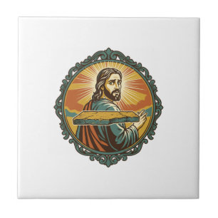 Verlegener Jesus Stolpert über Flache Oberfläche Ö Fliese