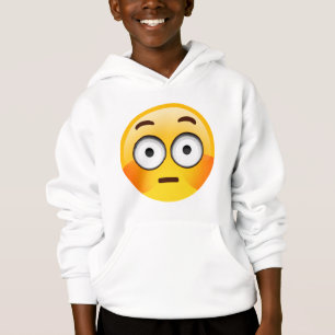 Verlegenes Emoji mit spülten Backen Hoodie