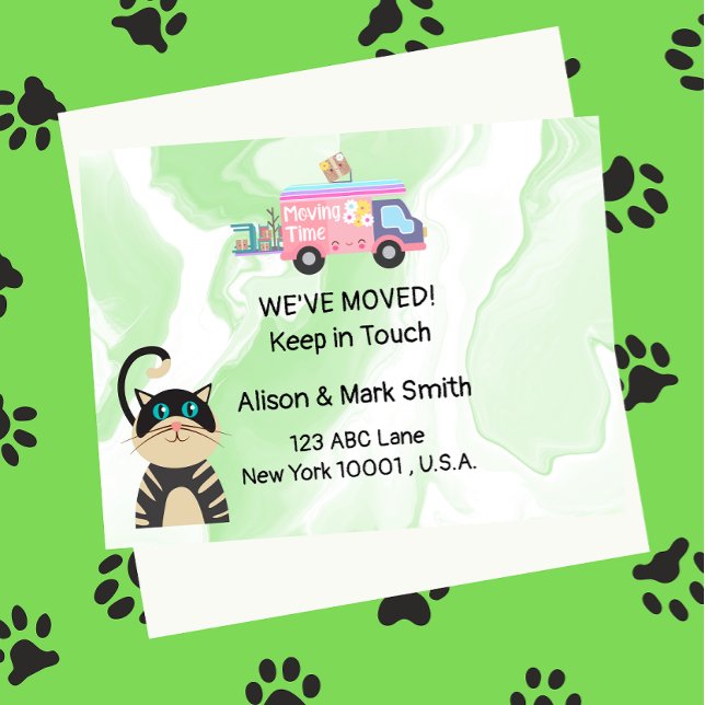 Verlegung eines neuen Hauses mit Katze Postkarte (Von Creator hochgeladen)