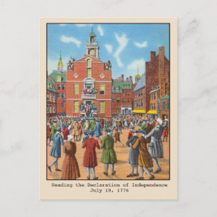Verlesung der Unabhängigkeitserklärung Boston Postkarte