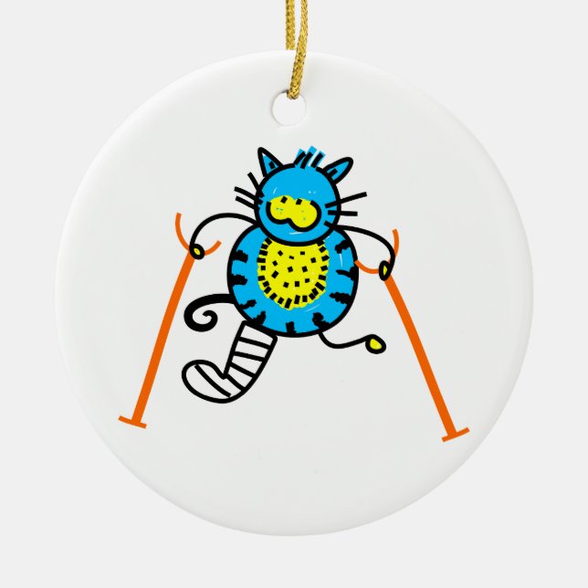Verletzte Katze Keramikornament (Vorne)