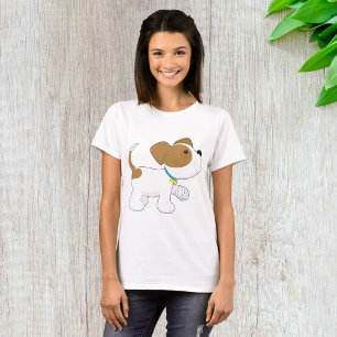 Verletzter Welpe mit verbundenem Pfote T-Shirt