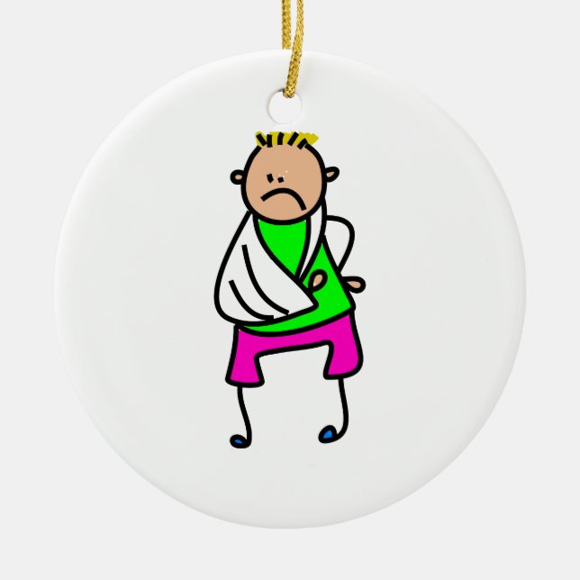 Verletztes Kind Keramikornament (Vorne)