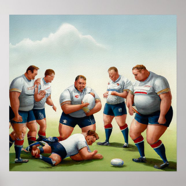 Verletzung Break - Rugby Art Print Poster (Vorne)