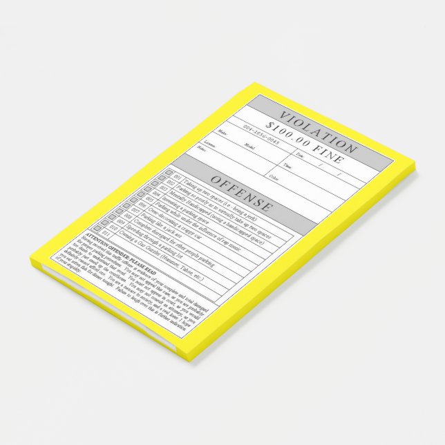 Verletzung von Fakes Post-it Klebezettel (angewinkelt)