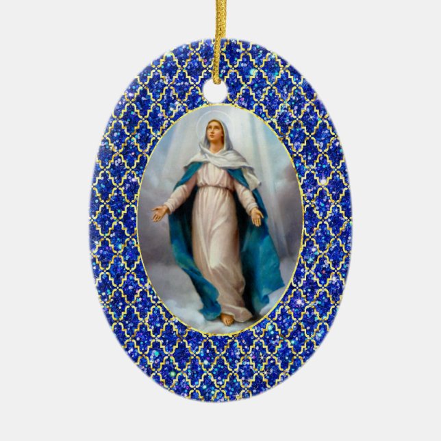 Verletzungen von Virgin Mary Keramik Ornament (Vorne)