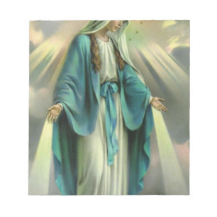 Verletzungen von Virgin Mary Notizblock