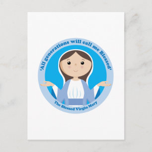Verletzungen von Virgin Mary Postkarte