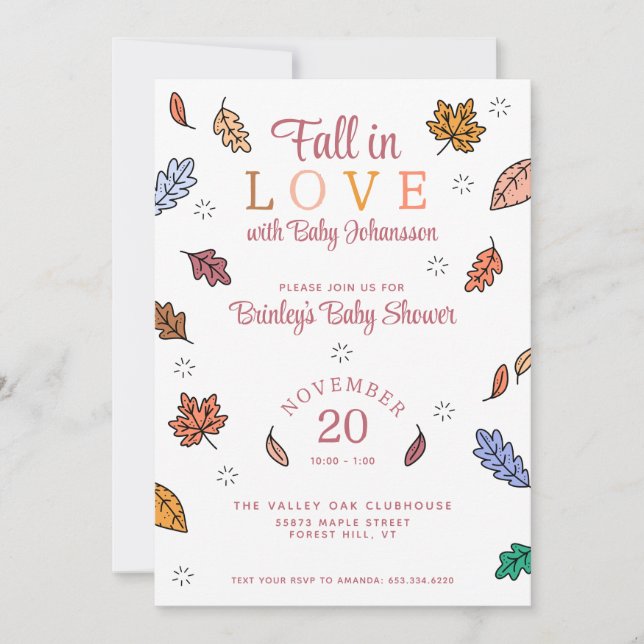 Verlieb dich Baby Shower Einladung (Vorderseite)