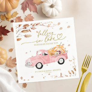 Verlieb dich Baby Shower zum Fallen Serviette