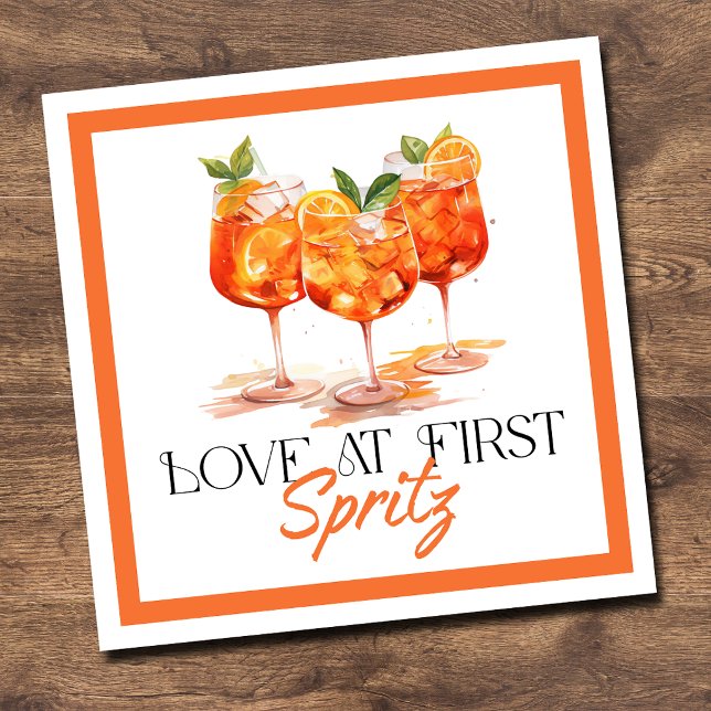 Verlieb dich beim ersten Spritz Modern Citrus Serviette (Von Creator hochgeladen)
