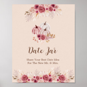 Verlieb dich Boho Rosa Kürbis Date Jar Poster