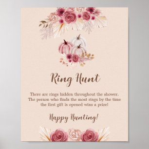 Verlieb dich Eleganter Ring Hunt Brautparty-Spiel Poster