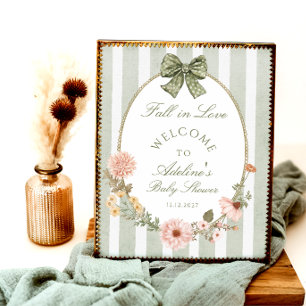 Verlieb dich Florale Vintage-Baby-Shower-Einladung Poster