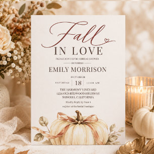 Verlieb dich in die herbstliche Kürbis-Hochzeitsdu Einladung