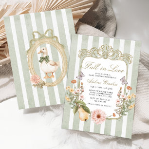Verlieb dich in florale Vintage-Baby-Party Einladung