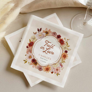 Verlieb dich in herbstliche Blumen-Hochzeitsdusche Serviette