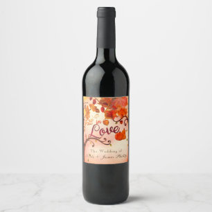 Verlieb dich in herbstliche märchenhafte Wein-Etik Weinetikett