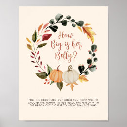 Verlieb dich Wie groß ist ihr Bauch Baby Shower Sp Poster