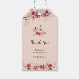 Verliebe dich Boho Rosa Kürbis Danke Geschenkanhänger