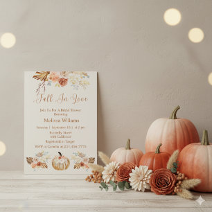 Verliebe dich Boho Terrakotta Herbst Brautparty Einladung