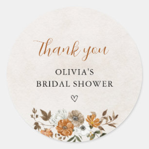 Verliebe dich   Danksagungen zur Bridal Shower Runder Aufkleber