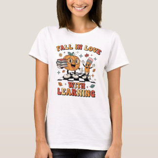 Verliebe dich in das Retro-Lehrer-Herbst-Lernen T-Shirt