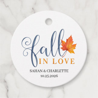 Verlieben Sie sich, Hochzeitsgunst im Herbst, Dank Geschenkanhänger