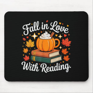Verlieben Sie sich in das Lesen Herbst-Kürbis-Tass Mousepad