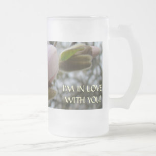 VERLIEBT in DICH! Frostglas-Tasse MAGNOLIEN Mattglas Bierglas