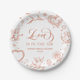 Verliebt sein liegt in der Luft Valentinstag Braut Pappteller