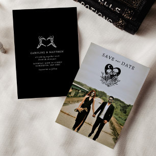 Verliebte bis in den Tod Skelette & Rosen Hochzeit Einladung