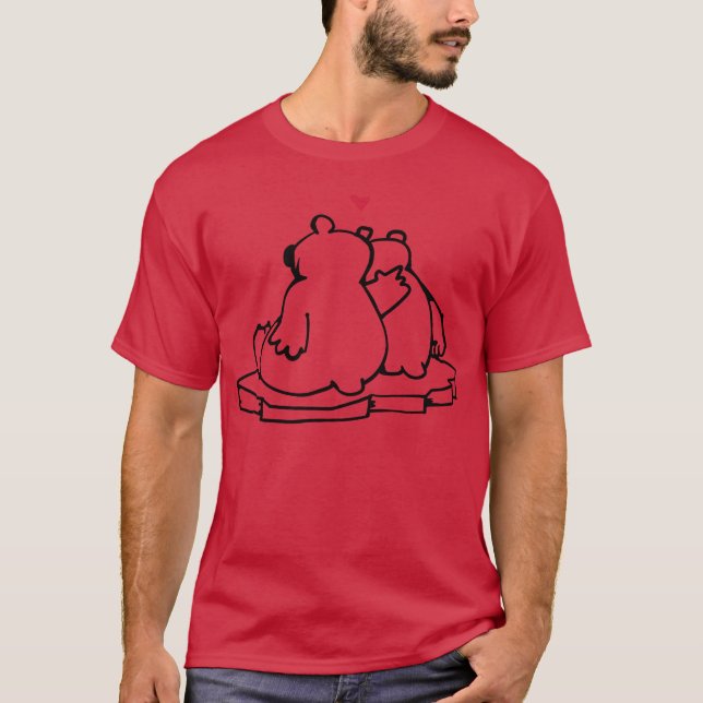 Verliebte Eisbären Mädchen T-Shirt (Vorderseite)