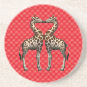 Verliebte Giraffen Sandstein Untersetzer