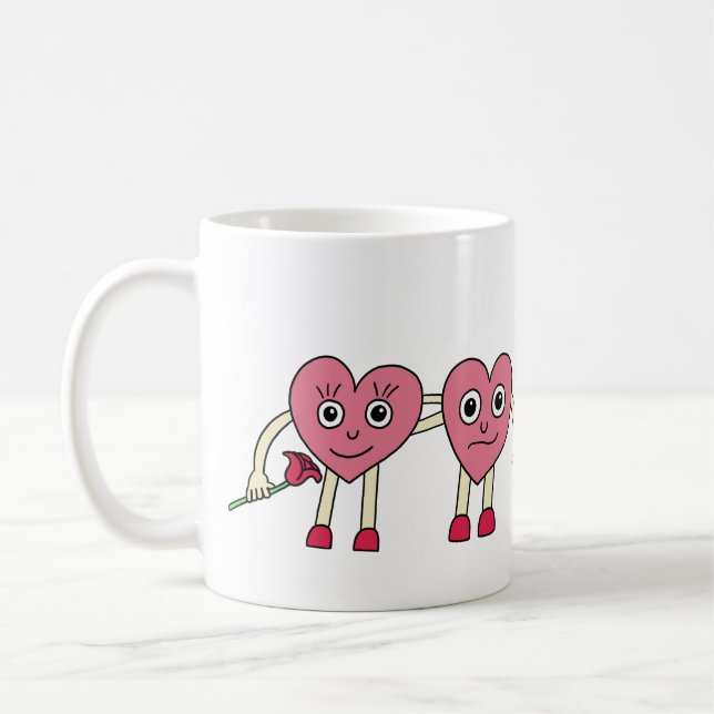 Verliebte Herzen Kaffeetasse (Links)