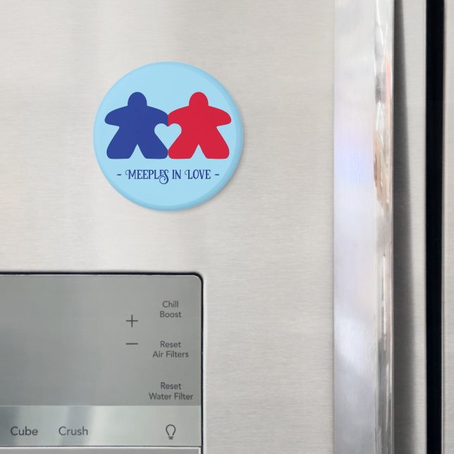 Verliebte Meeples, Blau & Rot Magnet (In Situ (Kühlschrank))
