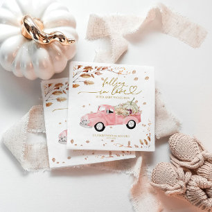 Verliebte rosa Lastwagen-Fall-Girl-Baby-Party Serviette