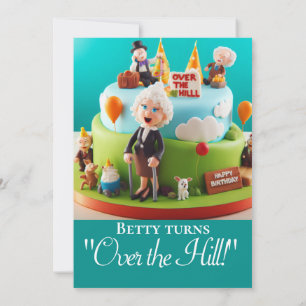 VERLIEBTE ÜBER DEN HÜGEL GEBURTSTAGS-TORTE-PARTY EINLADUNG