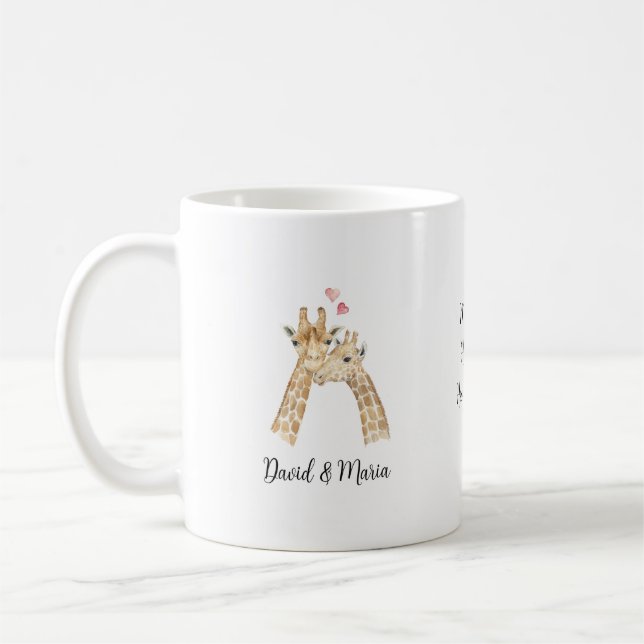 Verliebtes Giraffenpaar Kaffeetasse (Links)