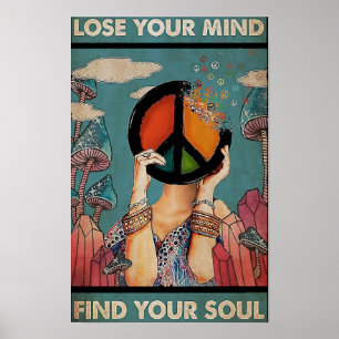 Verlier deinen Verstand, finde deine Seele vintage Poster