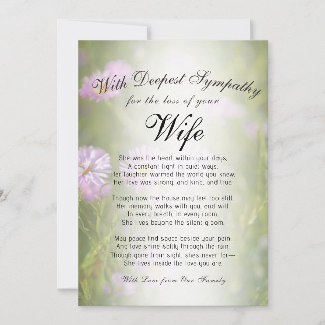 Verlieren einer Ehefrau Karte (Vorderseite)