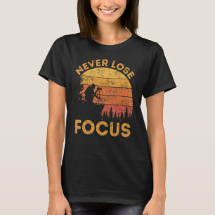 Verlieren Sie nie Fokusfotografen, Kameramann gege T-Shirt