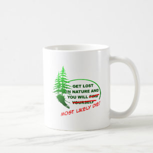 Verlieren Sie sich im lustigen Waldbecher Tasse