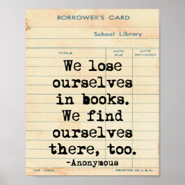 Verlieren Sie sich in Büchern Zitat Wall Art Poster
