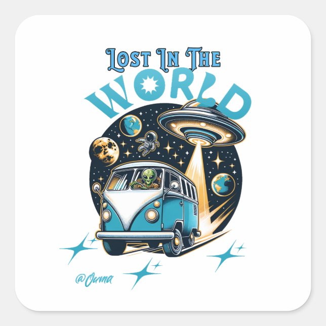 Verlieren Sie sich mit diesem wunderschön gestalte Quadratischer Aufkleber (Vorderseite)