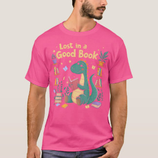 Verliert in einem guten Buch Dino Reader Niedlich  T-Shirt